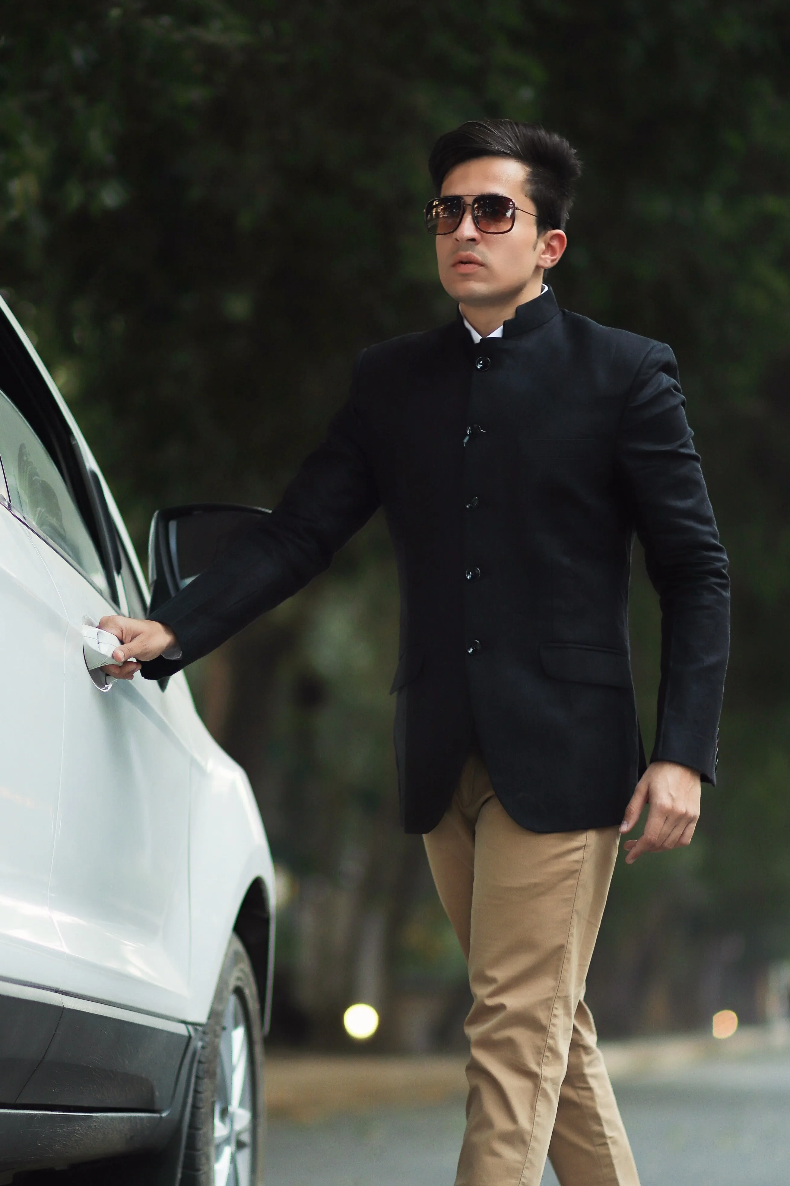 100% Linen Black Bandhgala
