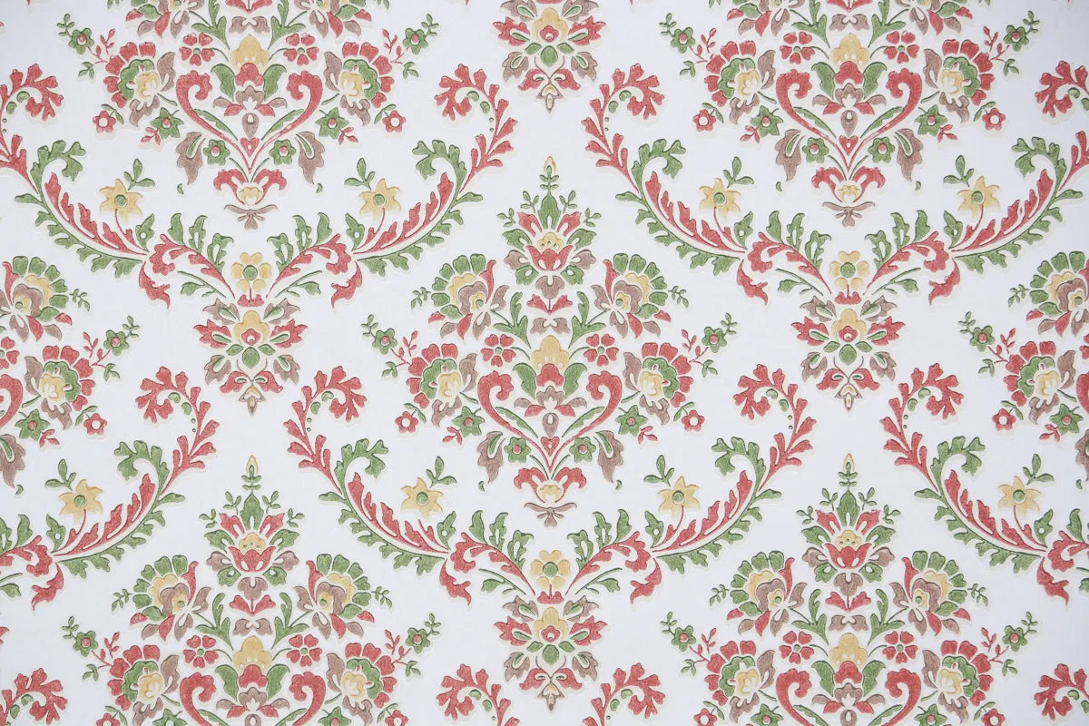 1950s Damask Vintage Wallpaper