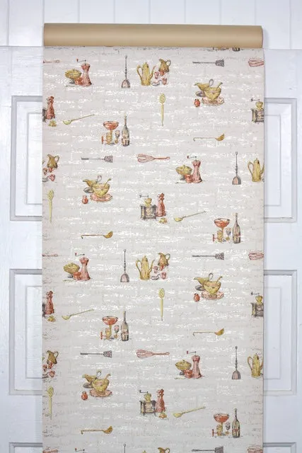 1950s Kitchen Vintage Wallpaper