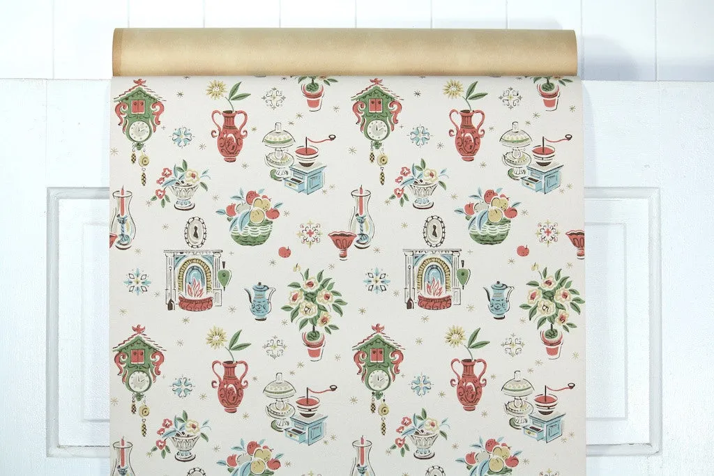 1950s Kitchen Vintage Wallpaper