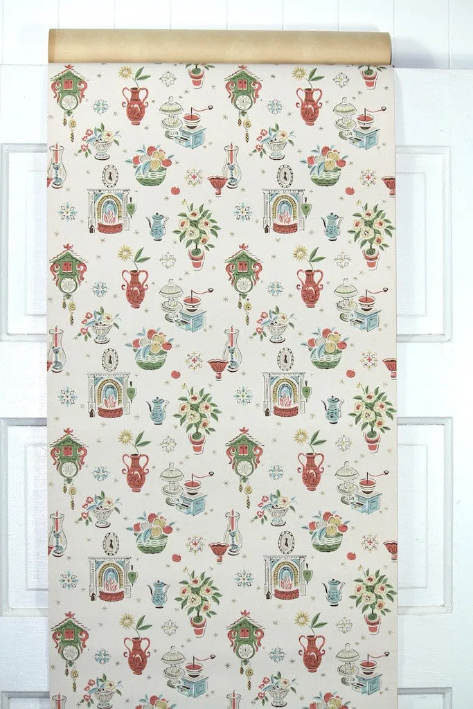 1950s Kitchen Vintage Wallpaper