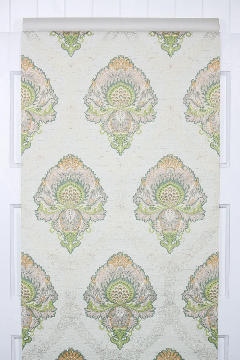 1960s Damask Vintage Wallpaper