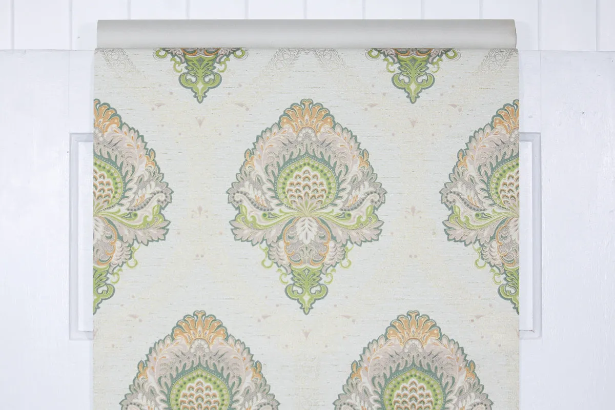1960s Damask Vintage Wallpaper