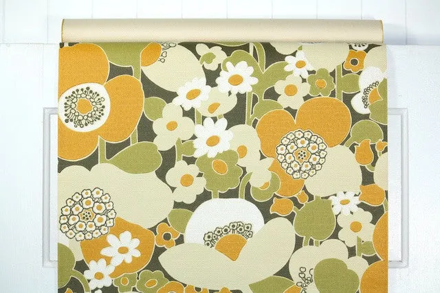 1960s Floral Vintage Wallpaper
