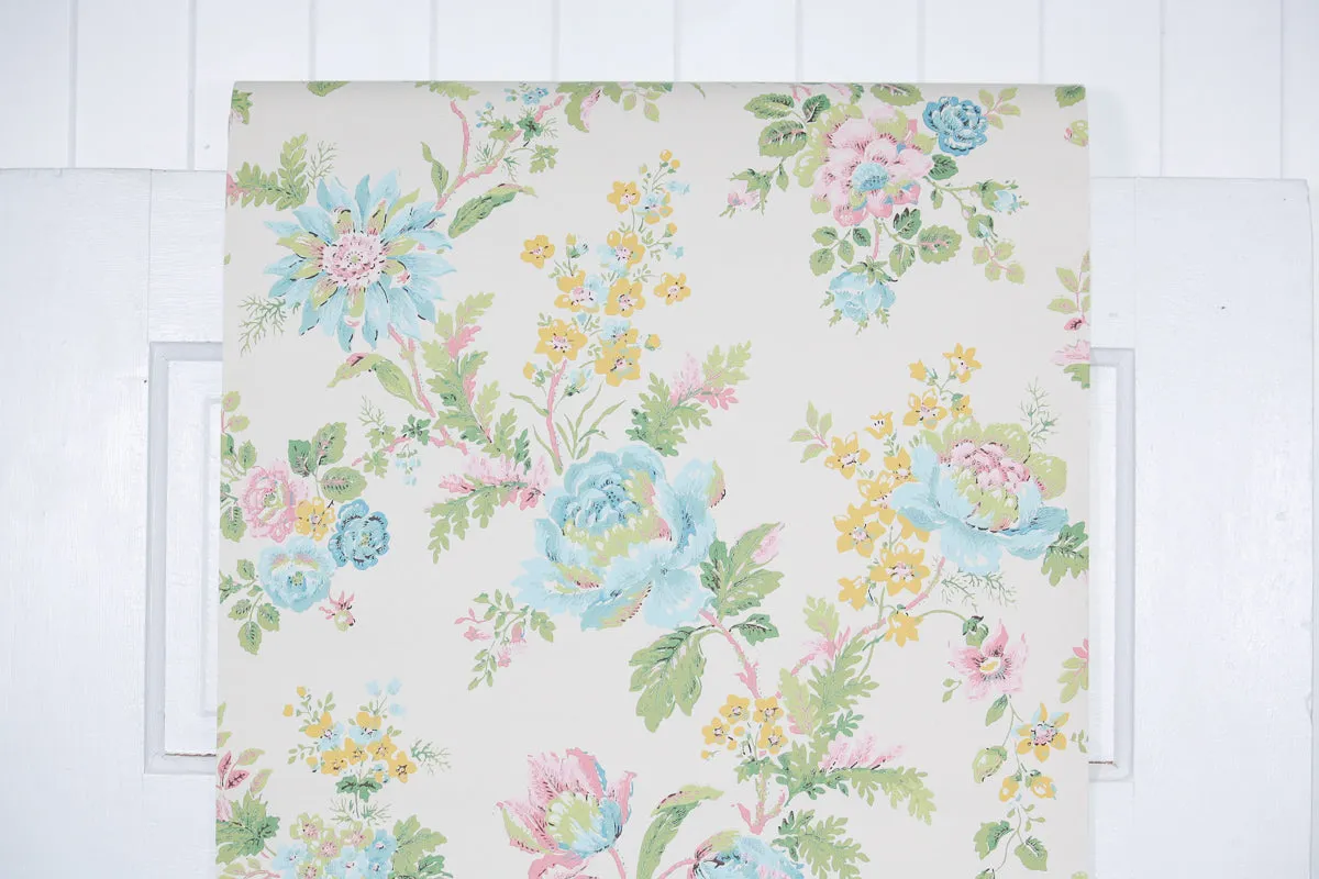 1960s Floral Vintage Wallpaper