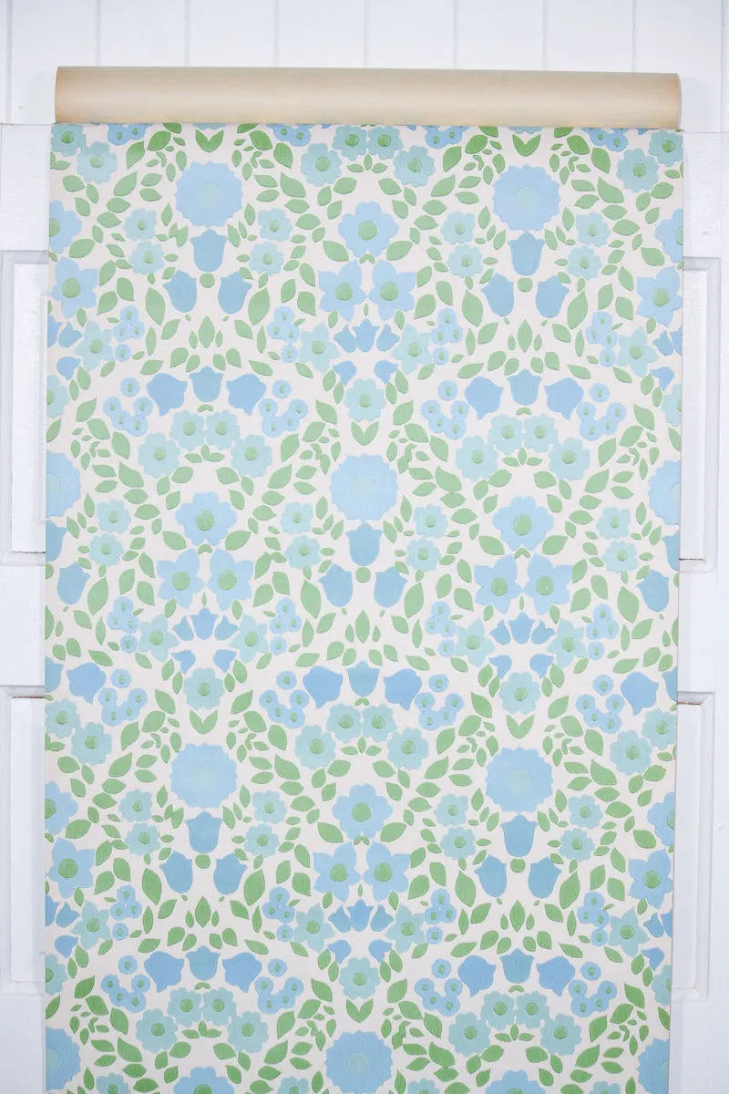1960s Floral Vintage Wallpaper