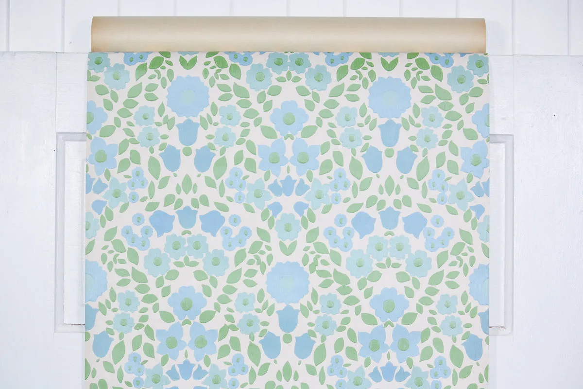 1960s Floral Vintage Wallpaper