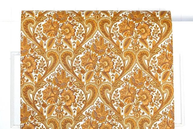 1970s Floral Damask Vintage Wallpaper