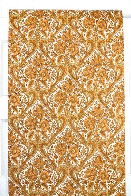 1970s Floral Damask Vintage Wallpaper