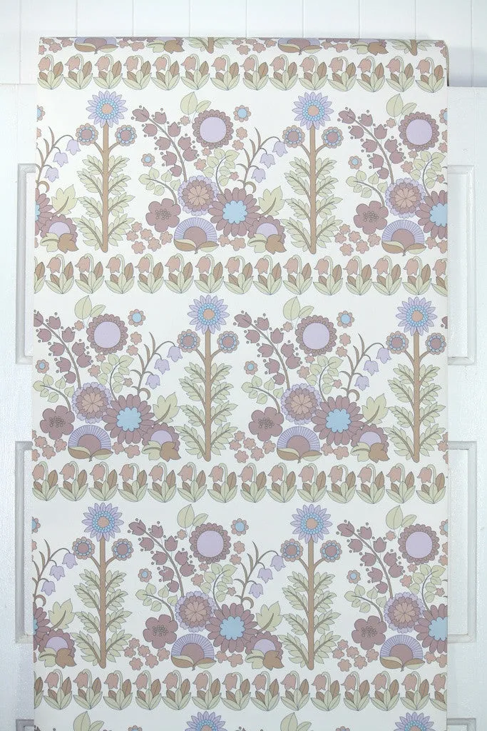 1970s Floral Vintage Wallpaper