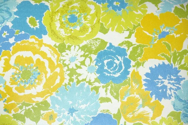 1970s Floral Vintage Wallpaper