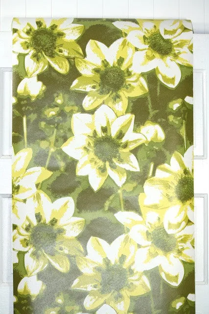 1970s Floral Vintage Wallpaper