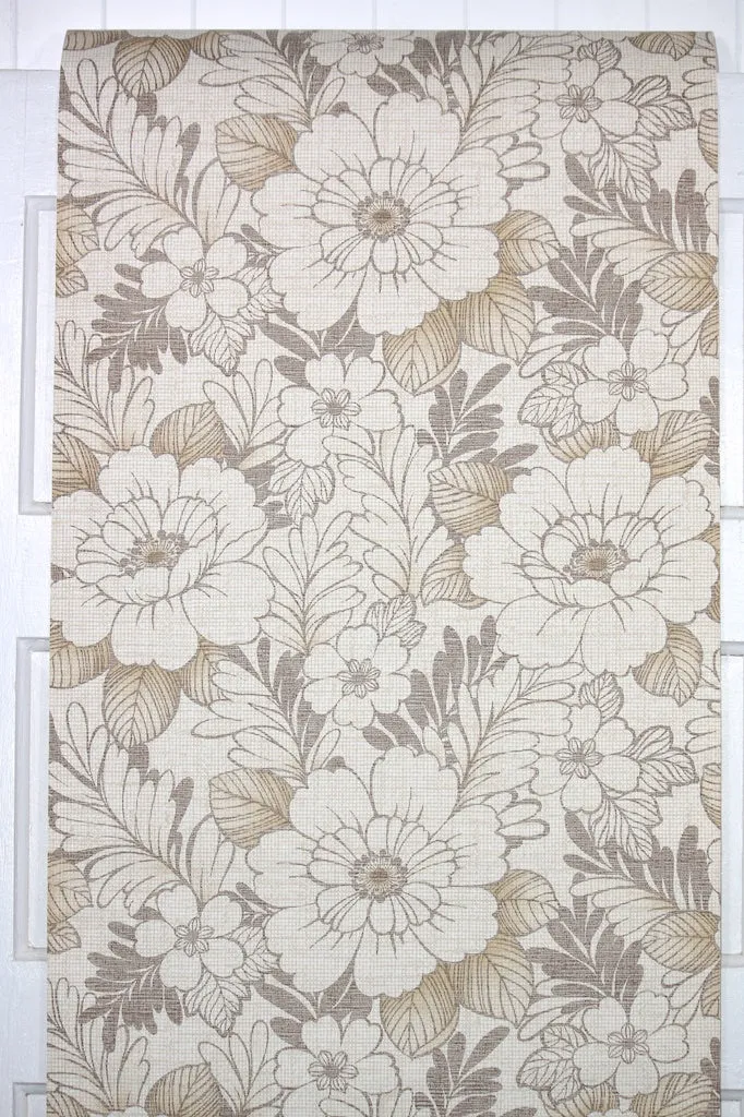 1970s Floral Vintage Wallpaper