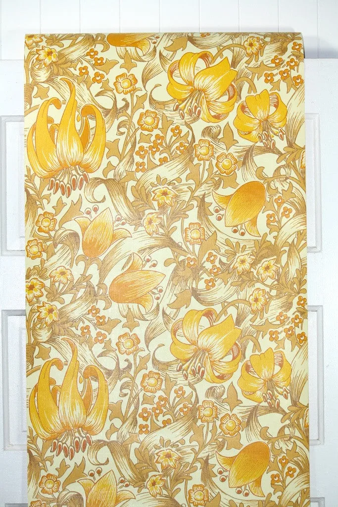 1970s Floral Vintage Wallpaper