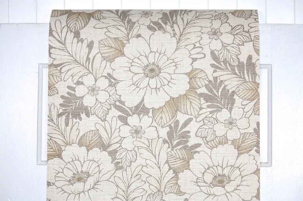 1970s Floral Vintage Wallpaper