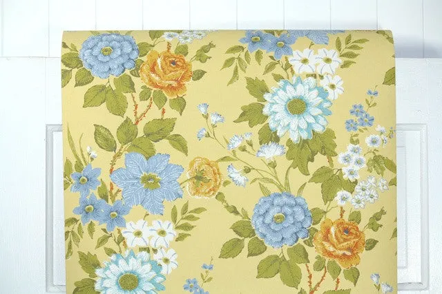 1970s Floral Vintage Wallpaper
