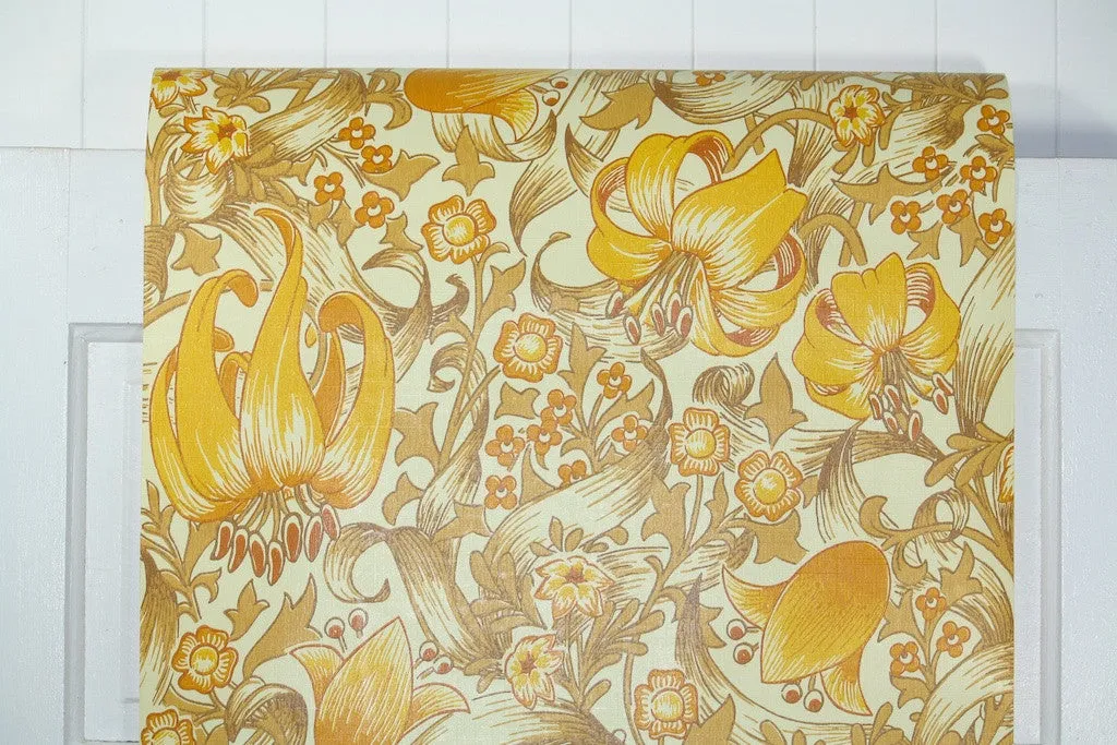 1970s Floral Vintage Wallpaper