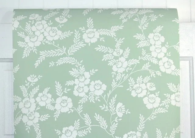 1980s Floral Vintage Wallpaper