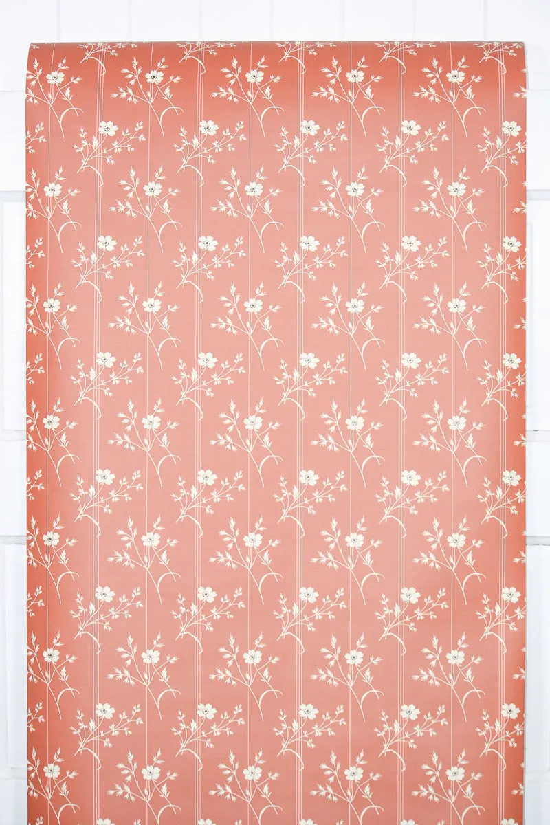 1980s Floral Vintage Wallpaper