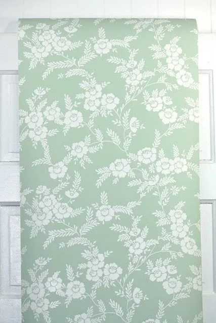 1980s Floral Vintage Wallpaper