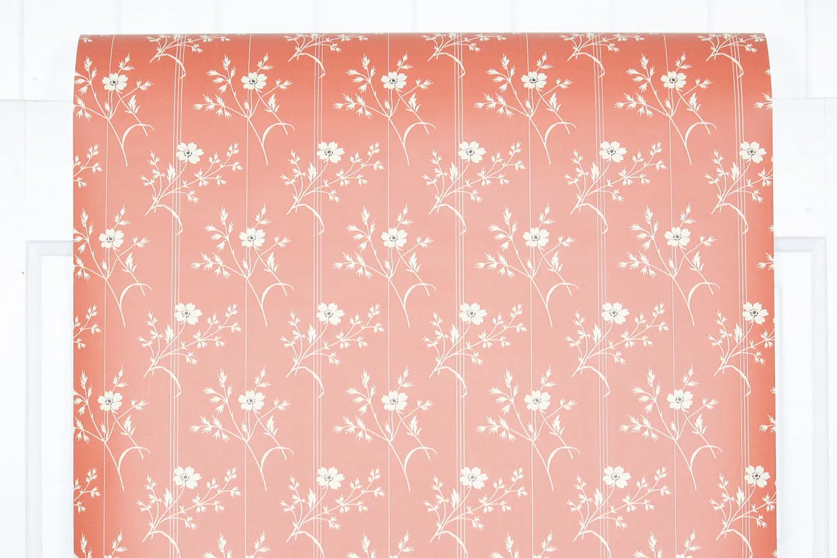 1980s Floral Vintage Wallpaper