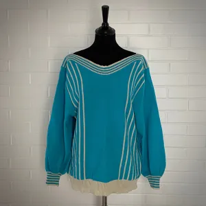 1980s Retro Aqua Sweater