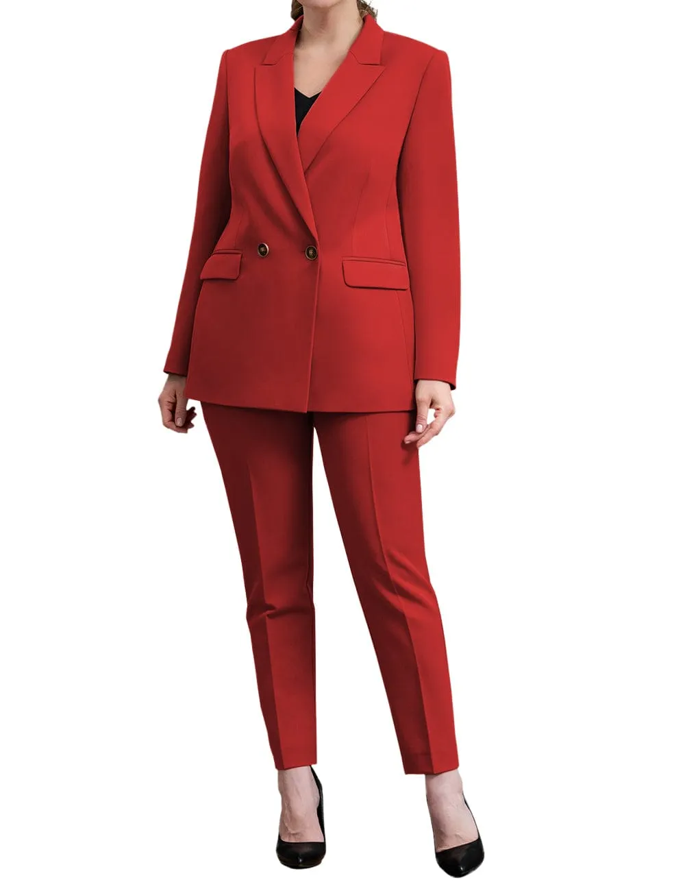 2 Piece Business Peak Lapel Women's Suit（Blazer Pants）