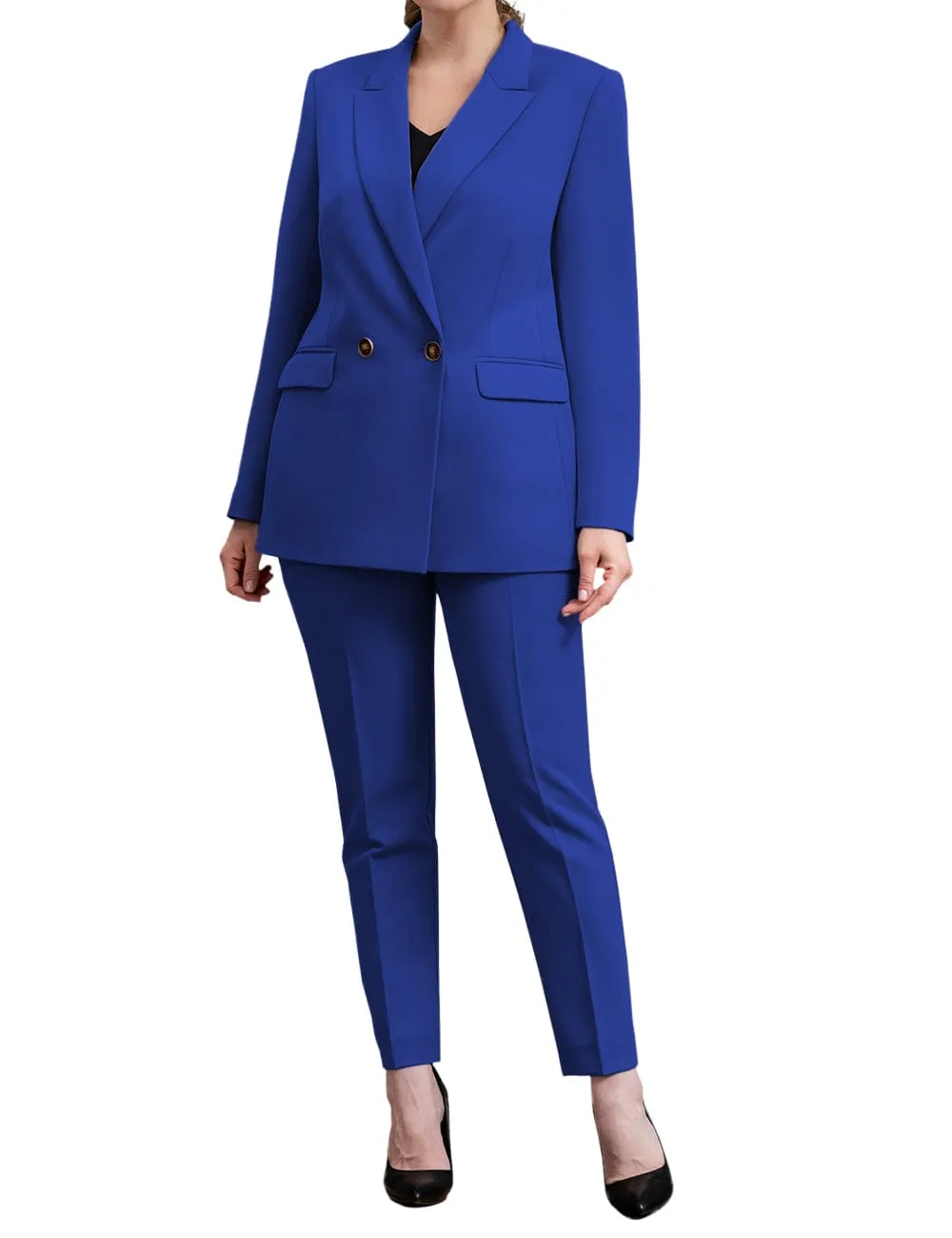2 Piece Business Peak Lapel Women's Suit（Blazer Pants）
