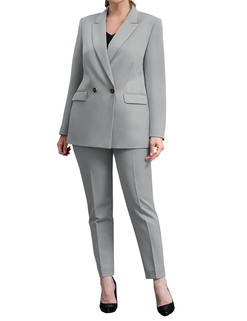 2 Piece Business Peak Lapel Women's Suit（Blazer Pants）