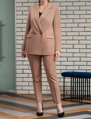 2 Piece Business Peak Lapel Women's Suit（Blazer Pants）