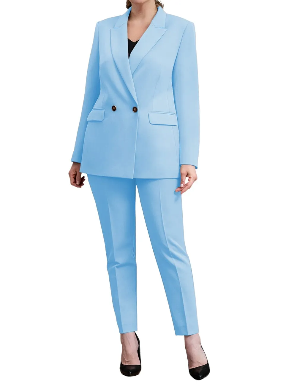 2 Piece Business Peak Lapel Women's Suit（Blazer Pants）