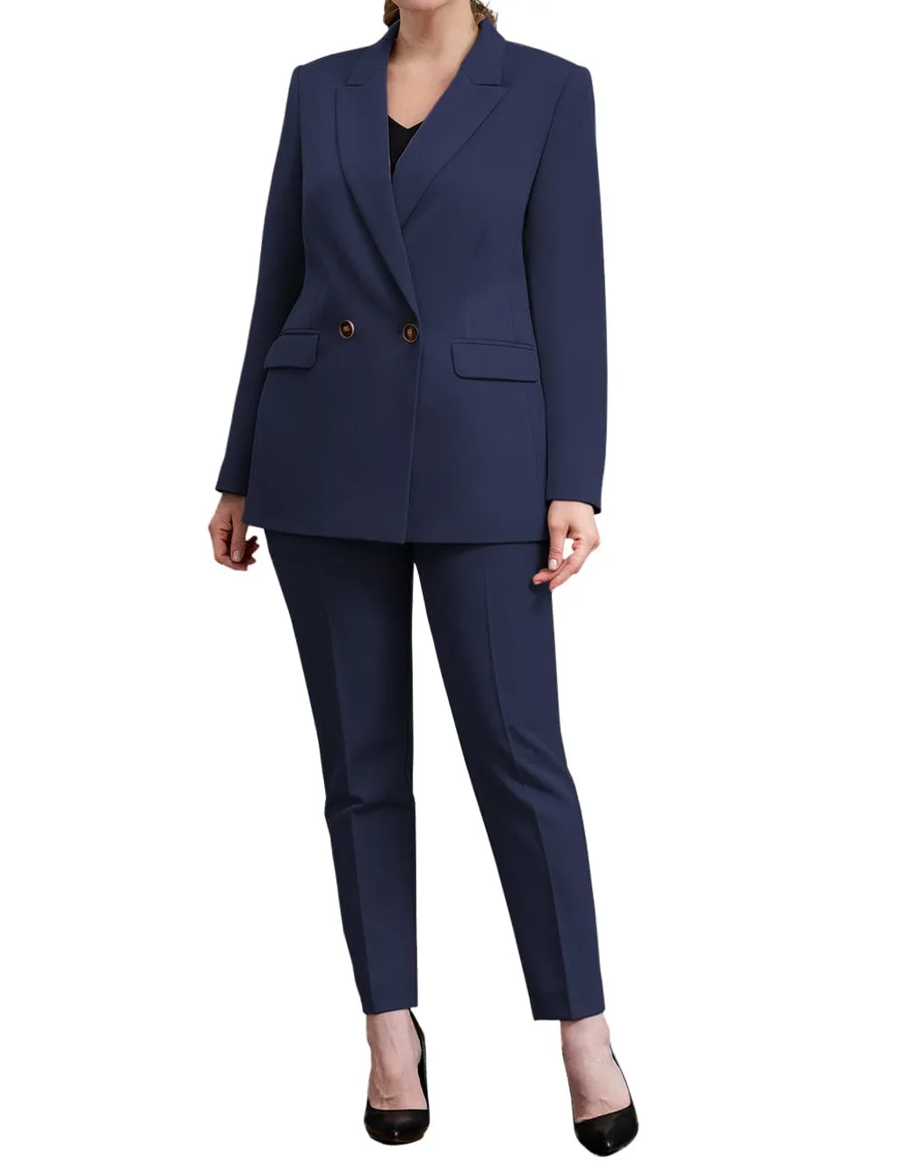 2 Piece Business Peak Lapel Women's Suit（Blazer Pants）