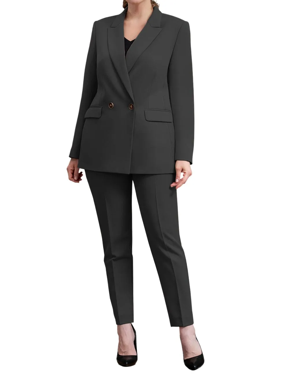 2 Piece Business Peak Lapel Women's Suit（Blazer Pants）