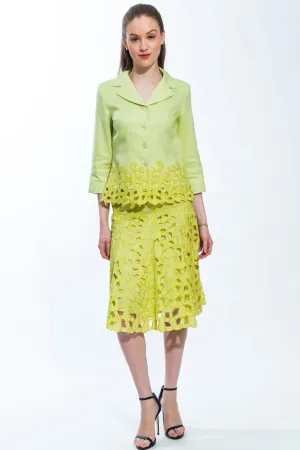 2 Piece Jacket and Skirt Paisley Suit (Citrus) Style 1789S