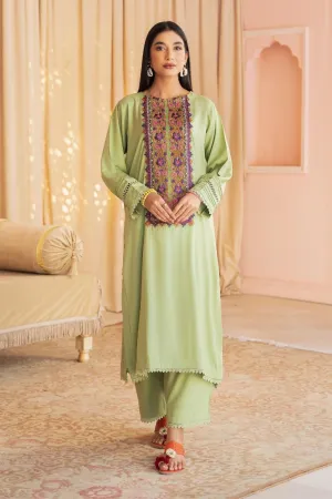 2PC Stitched | Embroidered Viscose Linen Suit
