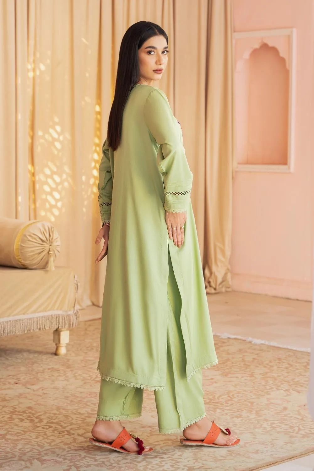 2PC Stitched | Embroidered Viscose Linen Suit