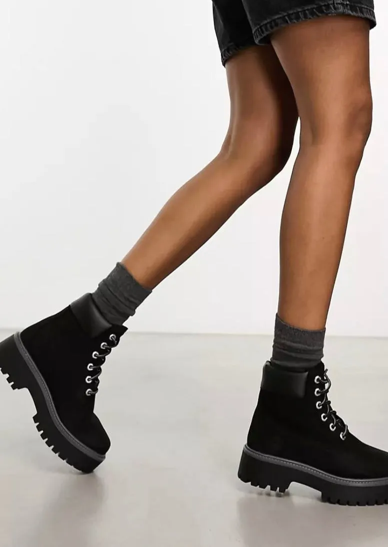 6-inch Platform Black Nubuck