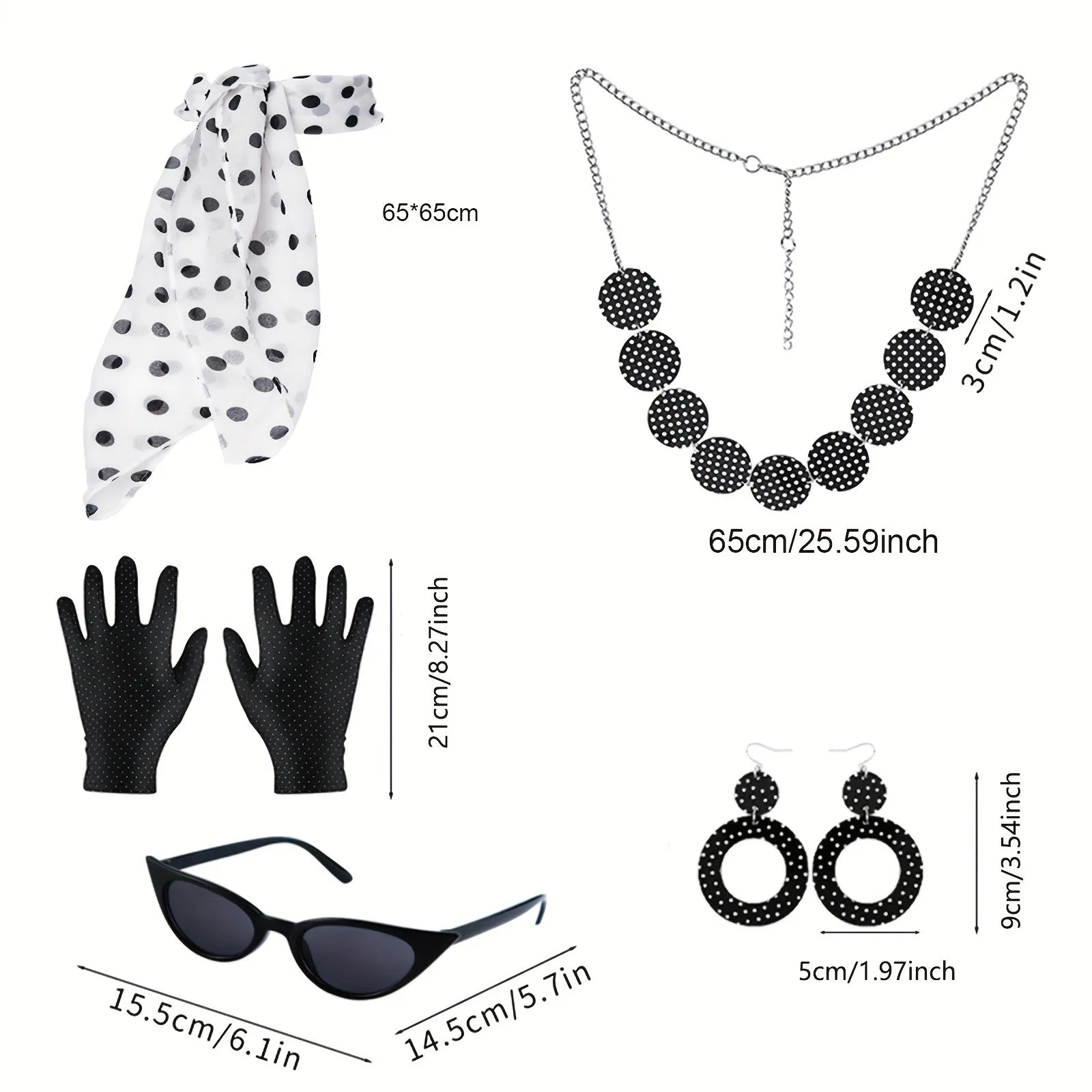 7-Piece 1950s Costume Accessories Set