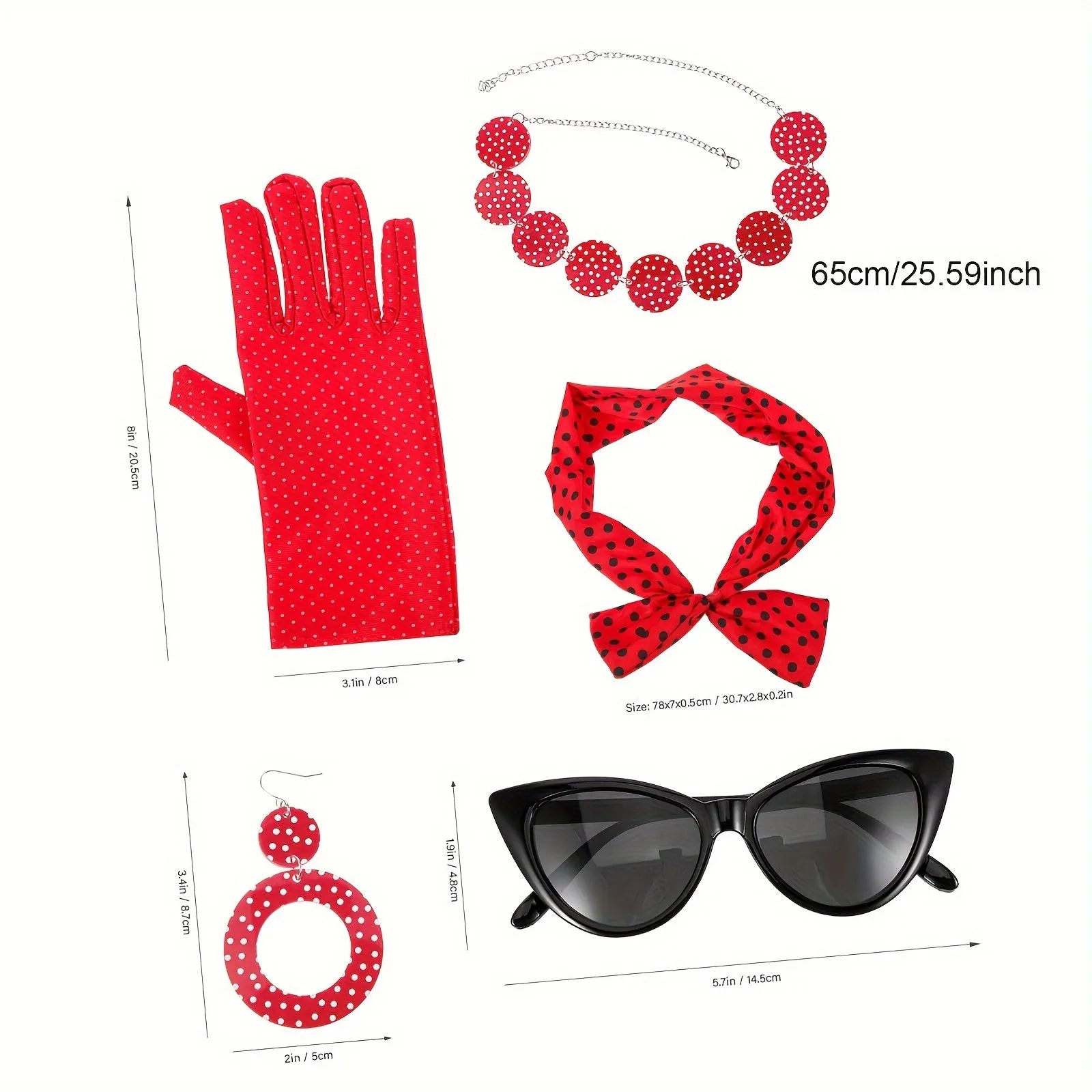 7-Piece 1950s Costume Accessories Set
