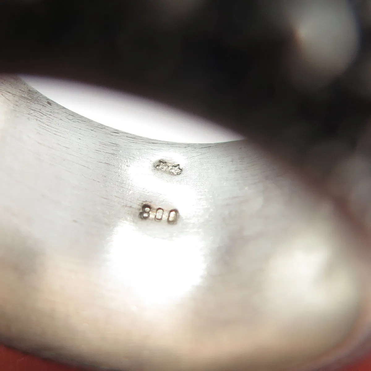 800 Silver Vintage Oxidized Cannetille Band Ring Size 6.25 (missing 1 piece)