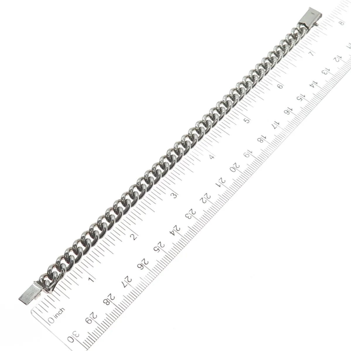 835 Silver Antique European Curb Link Oxidized Bracelet 7.25"