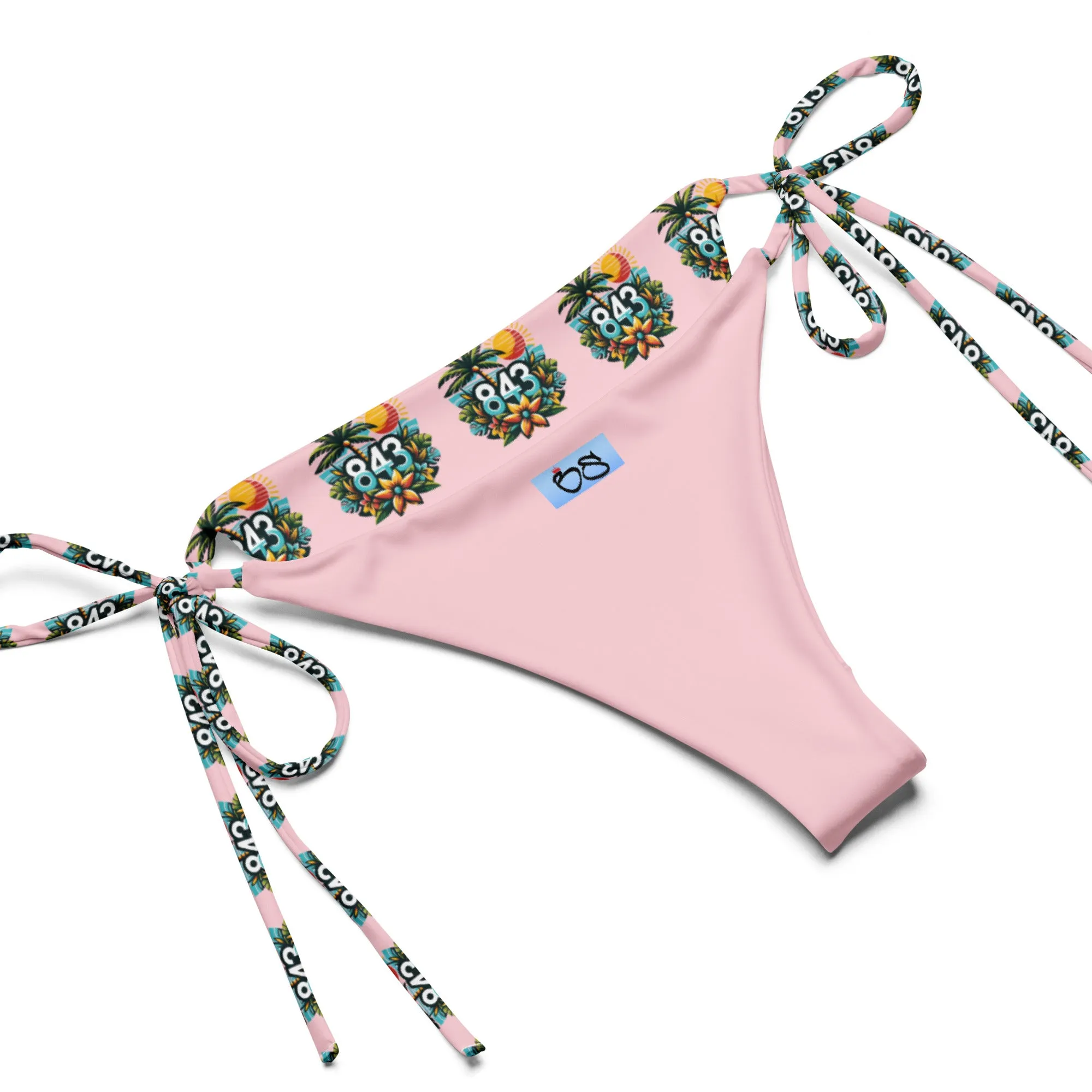 843 Pattern print recycled string bikini