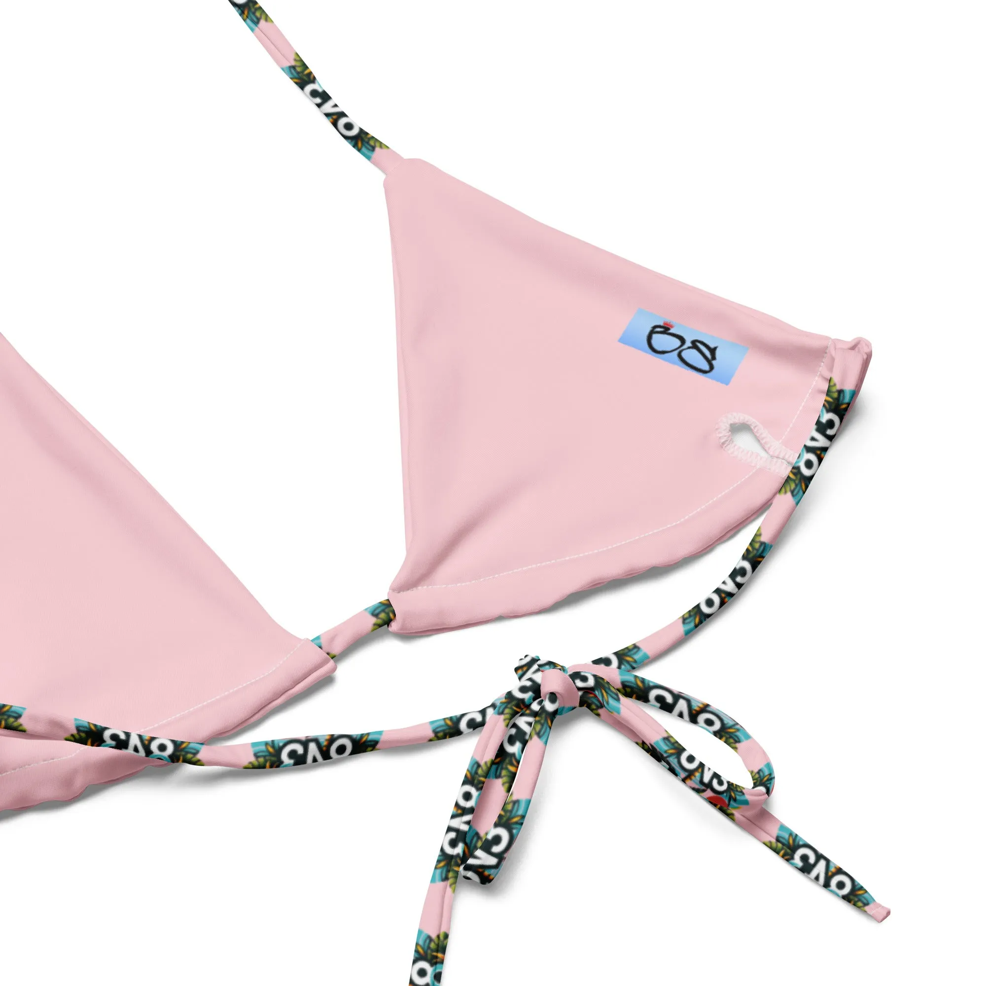 843 Pattern print recycled string bikini