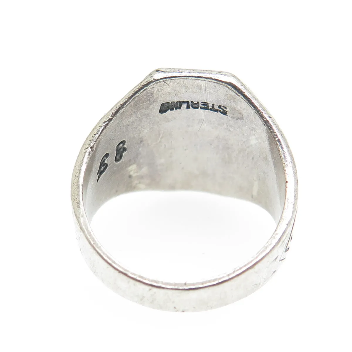 925 Sterling Silver Antique 1947 Enamel Saint Nicholas School Ring Size 6.5