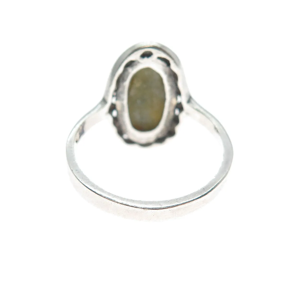 925 Sterling Silver Vintage 1976 Dublin Real Connemara Marble Ring Size 7.5