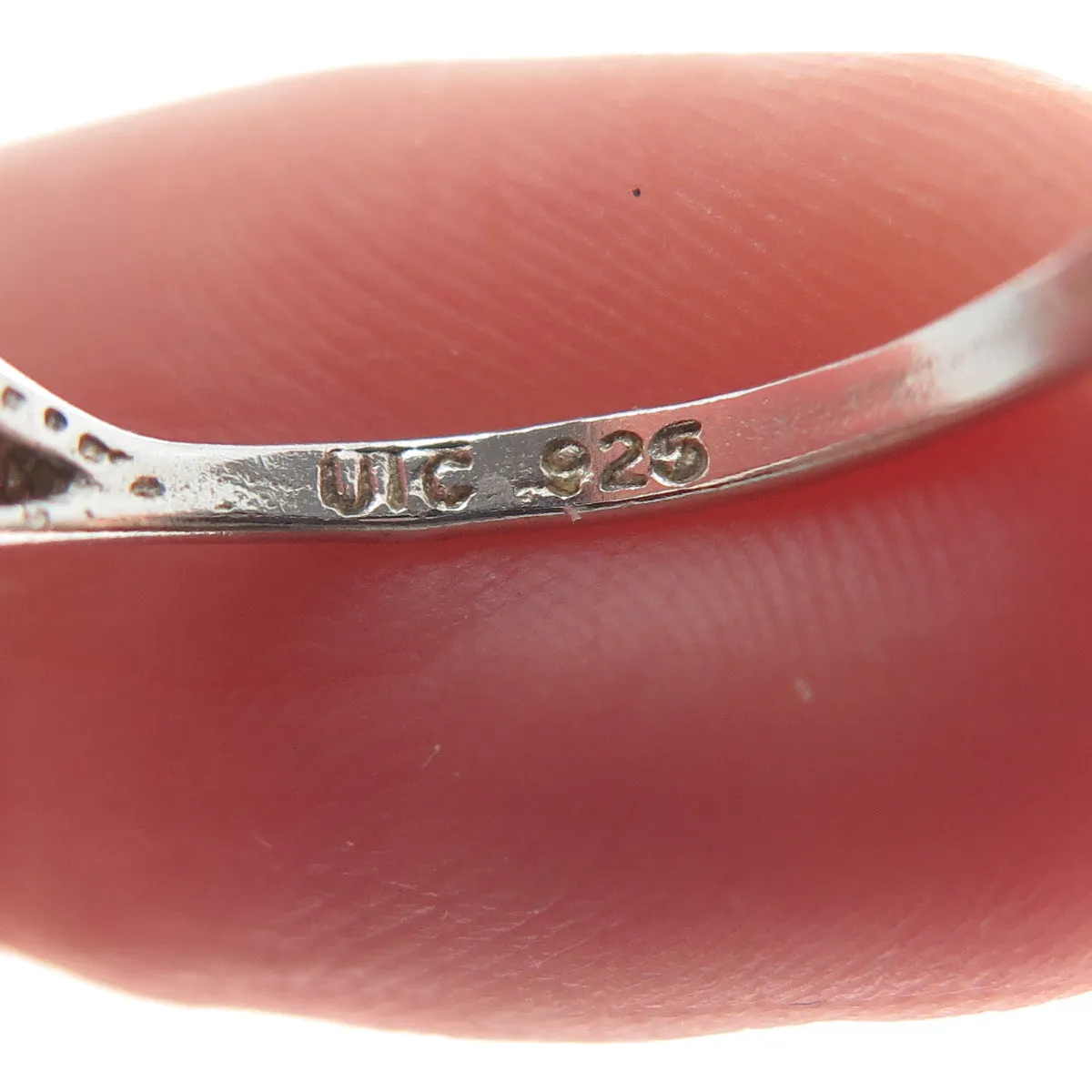 925 Sterling Silver Vintage Diamond-Cut Wavy Modernist Ring Size 6.25