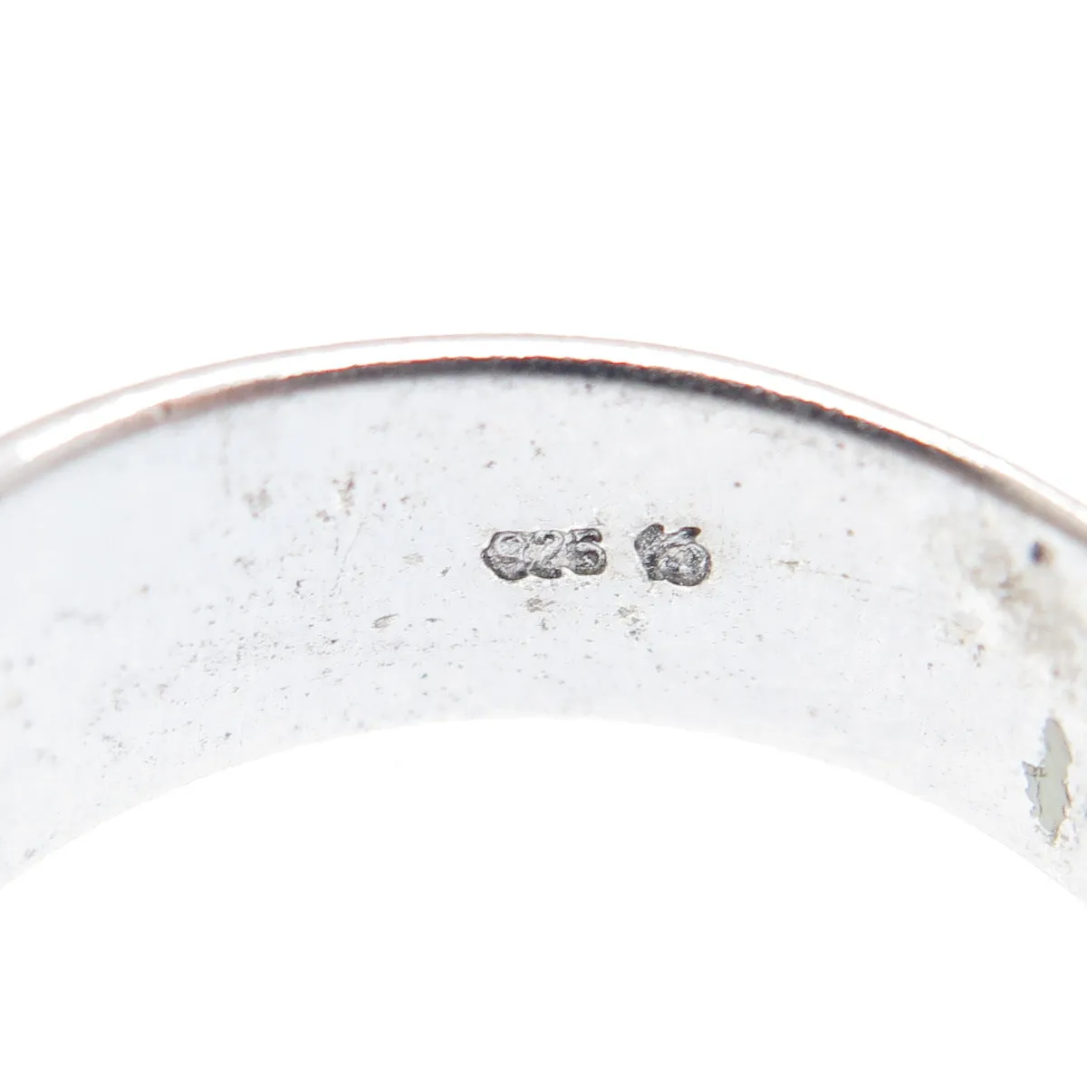 925 Sterling Silver Vintage Ethnic Oxidized Band Ring Size 8.75