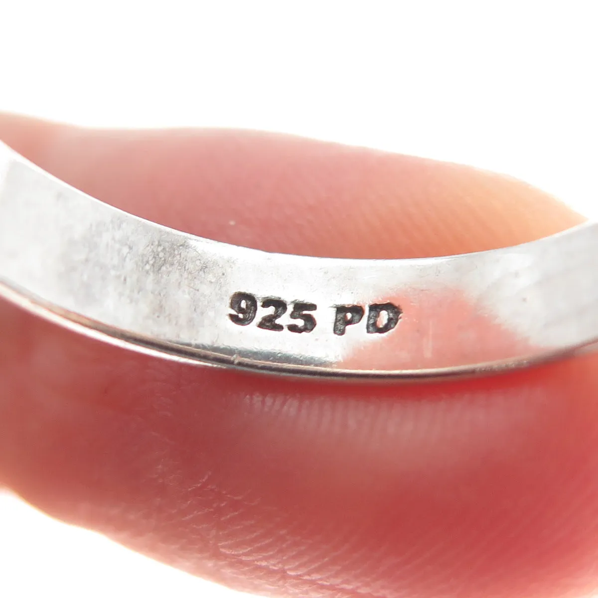 925 Sterling Silver Vintage Faith Oxidized Band Ring Size 10.25