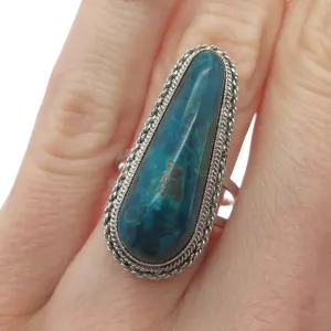 925 Sterling Silver Vintage Israel Real Eilat Modernist Adjustable Ring Size 5.5