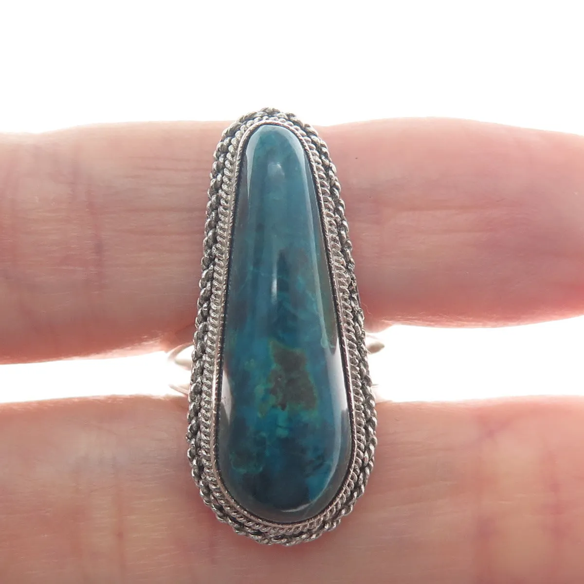 925 Sterling Silver Vintage Israel Real Eilat Modernist Adjustable Ring Size 5.5